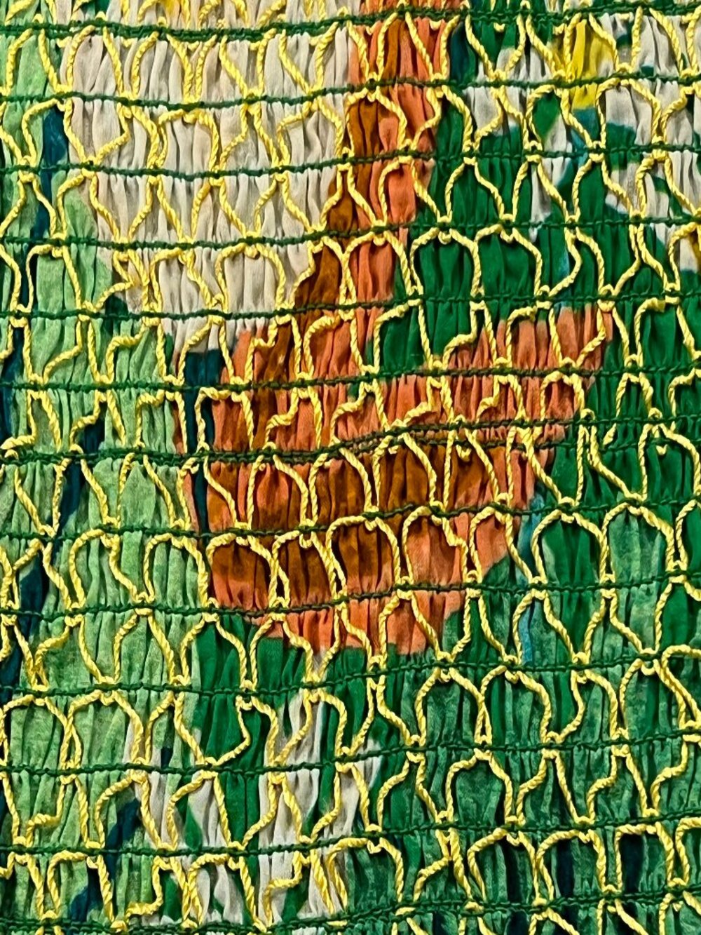 FARM Rio Vintage Toucans Smocked Peplum Top, Green, S - Picture 5 of 12